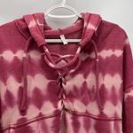 Free People Movement Tie dye pink believer tie up semi cropped hoodie oversized Photo 3