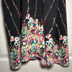 En Crême En Crème Size Medium Black Floral Print Sleeveless Dress Photo 4