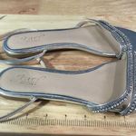Jewel Badgley Mischka Slingback Women's 8.5 Silver Bridget Embellished Sandals Photo 1