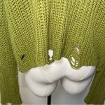 ZARA Green Distressed Knit Oversized Sweater | Size Small Photo 4
