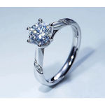 Boutique NEW 1Ct Simulated‎ Diamond 14k White Gold-Plated S925 Engagement Ring, Size 8 Photo 3