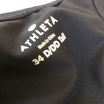 Athleta  Twist Underwire Bra Cup Tankini Black 34D/DD Tall Halter Cut Out Back Photo 3