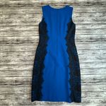 Brand Unknown Women's Mini Sleeveless Fitted Dress S SM Small Blue Black Lace Photo 4