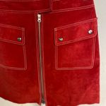 Newport News  Suede Front Zip Mini Skirt Photo 4