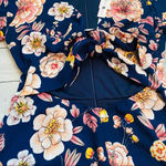 AQUA Tie-Front Floral Romper Photo 4