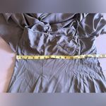 Club Monaco  Olive Green Flutter Sleeve Silk Dress summer outfit  tie neck Photo 8