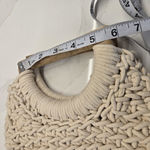 A New Day Beachy Boho Woven Ocean Blue Purse with Wooden Handles Photo 9