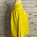 Jenni Kayne yellow collared long sleeve button-up silk blouse Size Medium Photo 3
