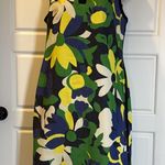 Hobbs London  Dress Sita Blue Floral Print V Neck Sleeveless Sheath 8 Photo 2