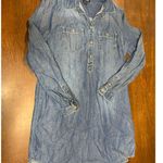 Lucky Brand Denim T Shirt Dress Women Small Western Fringe Festival Fall Boho Photo 0