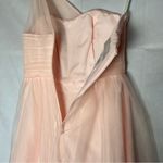 David's Bridal David’s Bridal Peachy Pink Tulle One Shoulder Mini Bridesmaid Dress Size 4 Photo 4
