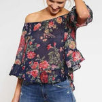 Denim & Supply Ralph Lauren  Womens Small Top Vanetta Floral Ruffle Boho 046-C Photo 0