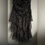 Vintage 1980’s New Leaf black & white polka dot lined 3 tier ruffled dress Size XS Photo 1