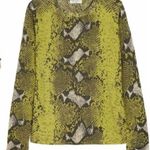 Equipment  Femme Cashmere Sloane Diamondback Python Sweater Blazing Yellow Size M Photo 0