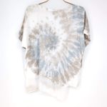 Valentina Naldi Italy 100% Linen Tunic Top Silk Hem Tie Dye Beige Gray Photo 1