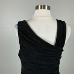 DKNY  Sparkly Knit Sleeveless Ruched Long A-Line Formal Gown Black Size 10 Photo 7