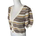 House of Harlow 1960 Crop Cardigan Sweater Metallic Small Photo 1