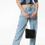 NWT NEW Miaou Madeline ruffle ruched blue tie dye corset stretch top blouse XS Photo 0