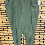Old Navy  Olive Green Linen/Rayon Blend High Rise Crops‎ Size XL Photo 0