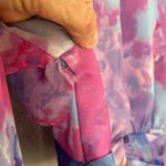 ZARA  Choker Chiffon Blue Pink Long Sleeve Top Ruched 70s Party Blogger Summer Photo 7