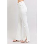 Judy Blue High Waist Garment Dyed White Side Slit Slim Bootcut Denim Jeans Photo 4