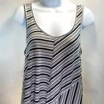 NuLabel striped scoop neck long tank top size small Black Photo 0