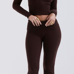 House Of CB  Ama CHOCOLATE CASHMERE BLEND TROUSERS size XS Photo 0