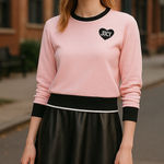 Juicy Couture NWT Juicy by  Heart Pink Black Knit Sweater 3X Photo 0