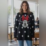 H&M Disney collab Minnie Mouse coquette whimsical polkadot wool furry sweater s Photo 7