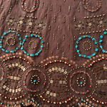 Basi and Maude embroidered embellished beaded brown western skirt size 6 Photo 3