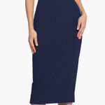 Dress the Population New!  Tiffany One-Shoulder Midi‎ Dress in Midnight Blue Sz M Photo 0