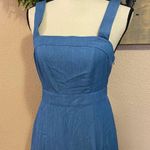 Lulus NWOT Darling Time Blue Chambray Handkerchief Midi Dress With Pocke… Photo 2
