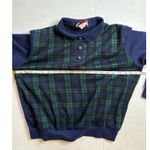 VTG American Collection Cricket Plaid Cape Cod Granny Tartan Knit Top Med/Lg Blue Photo 4