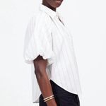 Madewell Shirred Bubble-Sleeve Button-Up Shirt in White, Size XXS Photo 2