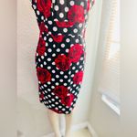 Grace Karin  Red roses and black and white polka dots dress. Tea dress L Photo 4