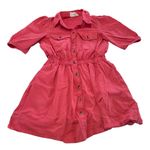 Ba&sh  Dress Womens Small Pink‎ Lincoln Collared Button Front Mini Cotton Photo 1
