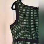 Evan Picone Black Label Sheath Dress Size 16 Green Black Geometric Office Work Photo 2