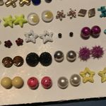 Lot Of 60 Women’s/ Girl’s Costume Stud Earrings Pierced Earring Studs Variety Photo 10