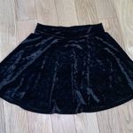 Topshop Black Crushed Velvet Flare Skirt Photo 2