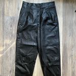Free People Free People Pleated High Waist Vegan 12 Straight Leg Leather Trousers 90s Retro Photo 1