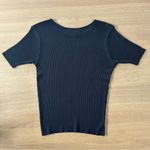 Classiques Entier Vintage  Black Ribbed 100% Silk Top Size L Quiet Luxury Classic Photo 1