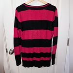 COOGI Vintage  Letterman Button Down Cardigan  Women's 1X Pink/Black Photo 1