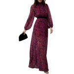 LDT Brooke Floral Long Sleeve Maxi Dress in Purple Multi, Size US 8 Photo 1