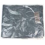 Tilo Scarf Twilight Gray with Silver Sequins Hand Dyed Eyelash Fringe Photo 4