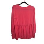 Fever V Neck Boho Blouse Open Knit Cover up Size Large Coral Fall Photo 1