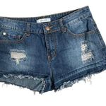 Adam Levine Mid Rise Distressed Shorts 28 Med Wash Cut Off Button Zip 5 Pocket Photo 0