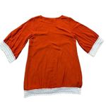 Entro NWOT Long Sleeve Dress Lace Trim Rust Orange Small Photo 8