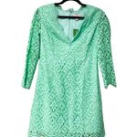Lilly Pulitzer NWT Meryl V-Neck Lace Long Sleeve Green Mini Dress Sz 4 Photo 1