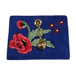 Vintage Jitrois Blue Suede Sequin Embroidered Clutch Flower Wristlet Evening Bag Photo 1