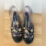 Tory Burch Black Floral Espadrille Shoes Photo 2